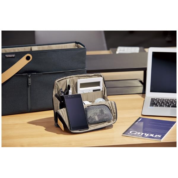 KOKUYO Pencil Case Pouch, Haco-Biz Standing Pen Pouch Bag, Foldable Stand up Pencil Holder