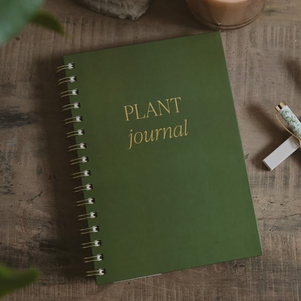 Sweet Water Decor Plant Journal, Cute Lined Spiral Notebook for Women, 125 Prompt Pages for Writing