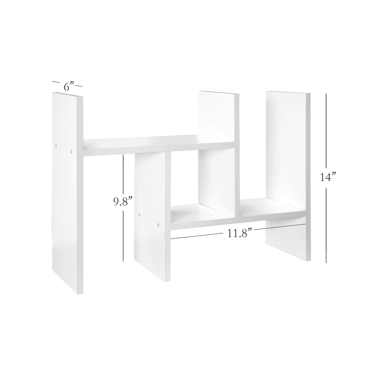 J.M.Deco Desktop Organizers and Storage for Office, Adjustable Desktop Organizer Shelves Double H
