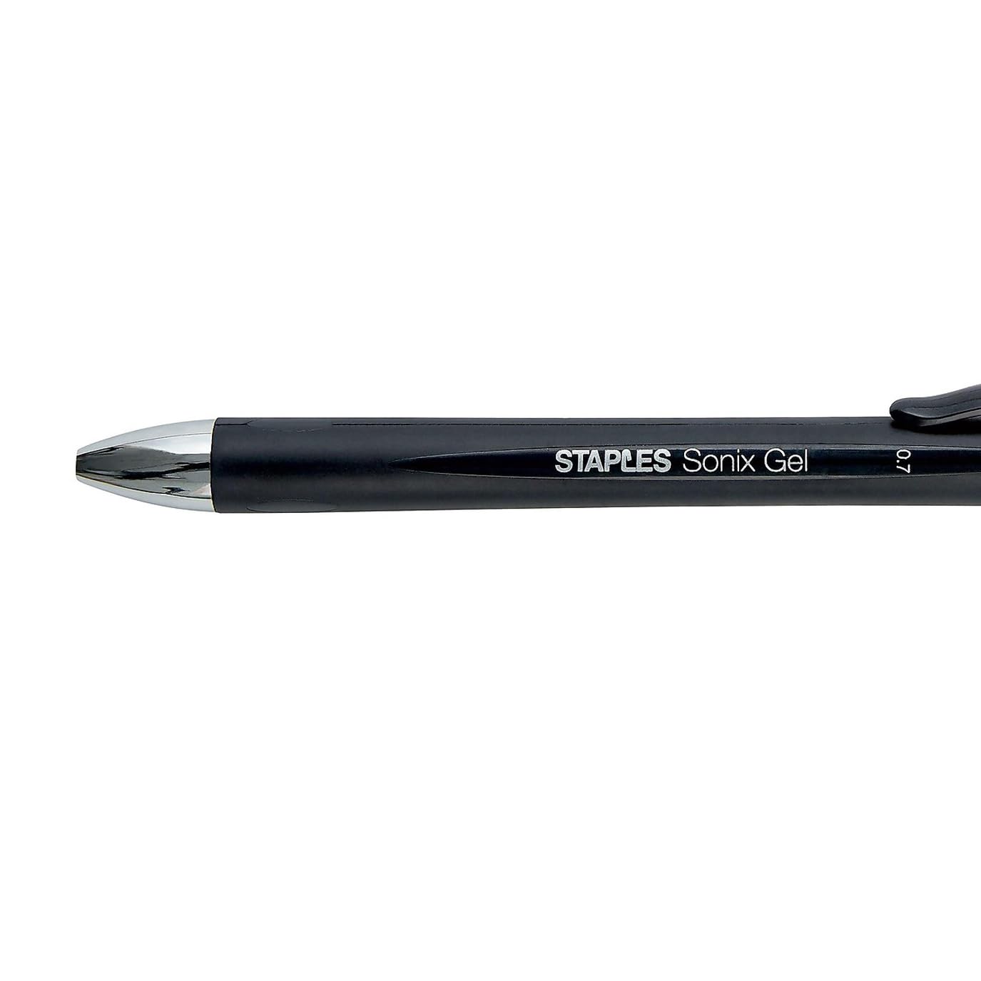 Staples Sonix Retractable Gel Pens, Medium 0.7mm, Black Ink, 36-Pack