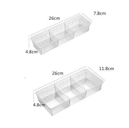 Chris.W Desk Drawer Organizer Tray with Adjustable Dividers, Multi-Drawers for Makeups, Utensil