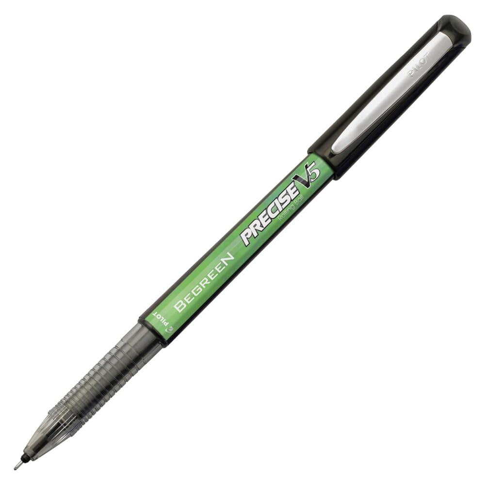 PILOT Precise V5 Rollerball Pens, Extra Fine Point 0.5 mm Black Pens, Black, Pack of 1 - Ideal for