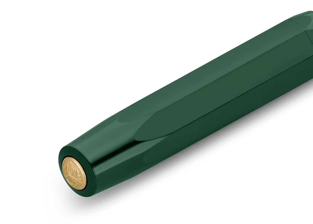 Kaweco CLASSIC SPORT Fountain Pen Green with 23 Carat Gold-Plated Steel Nib and Iridium Tip for Ink