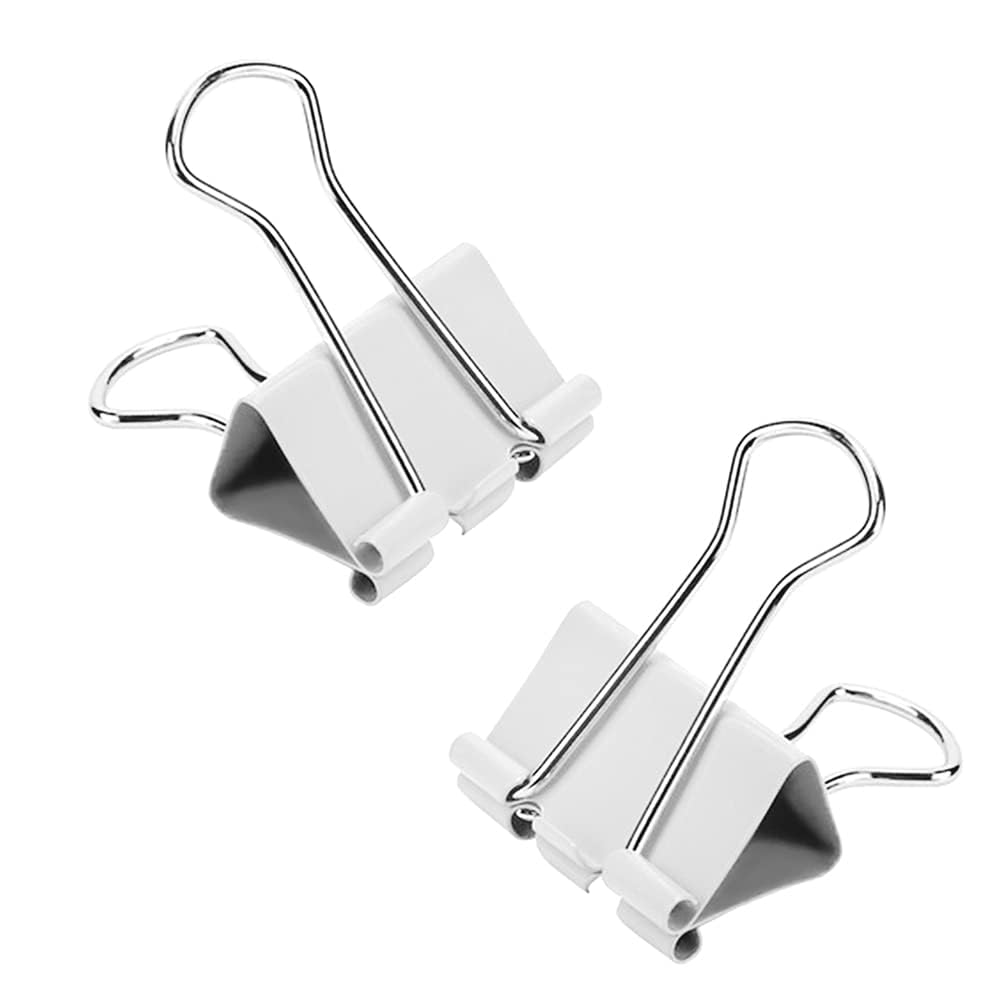 Binder Clips Width 1 Inch Capacity 0.47 Inch White 36 PCS with Storage boxs, Binder Clips 25mm 1