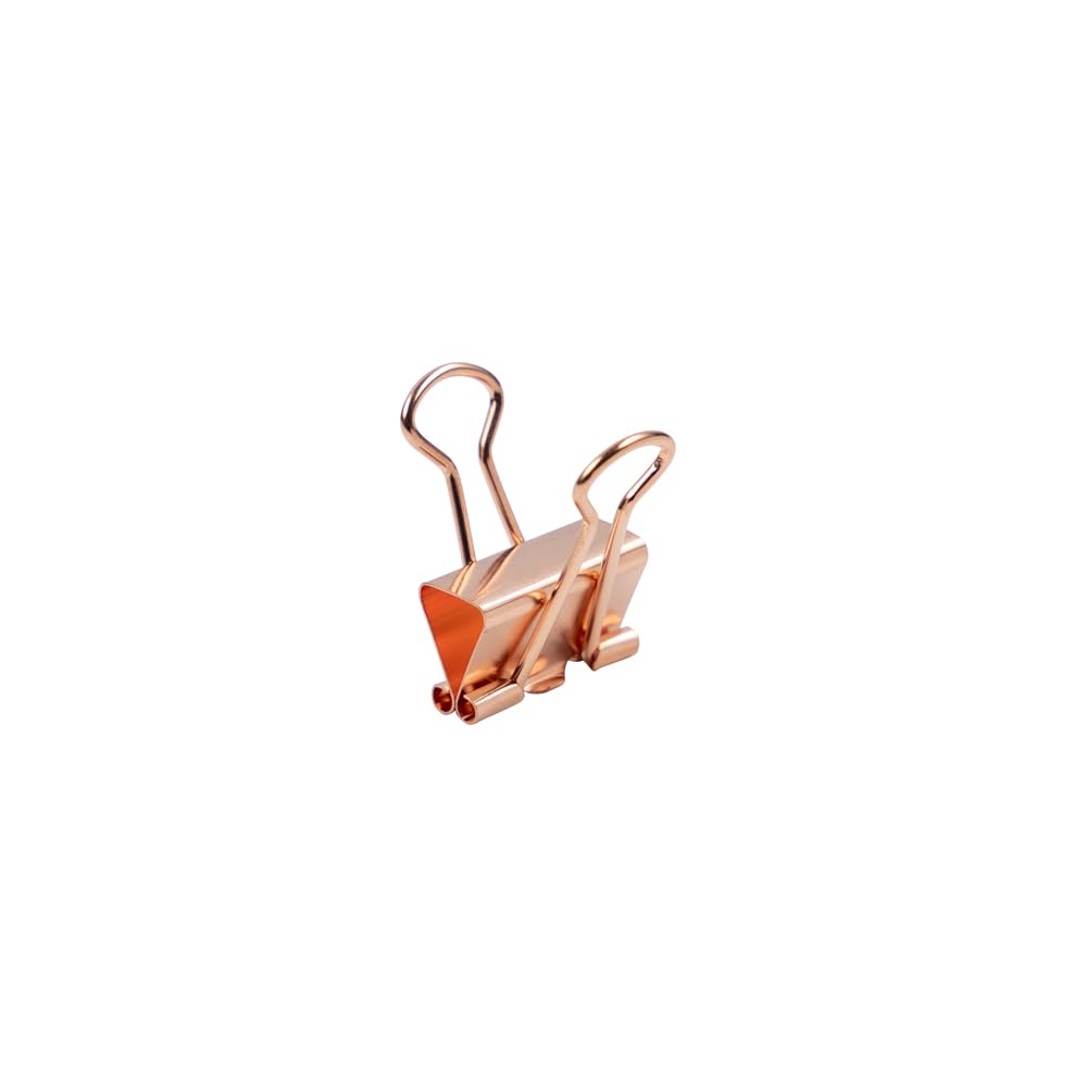 JAM PAPER Colorful Binder Clips - Small - 3/4 Inch (19 mm) - Rose Gold Binderclips - 25/Pack