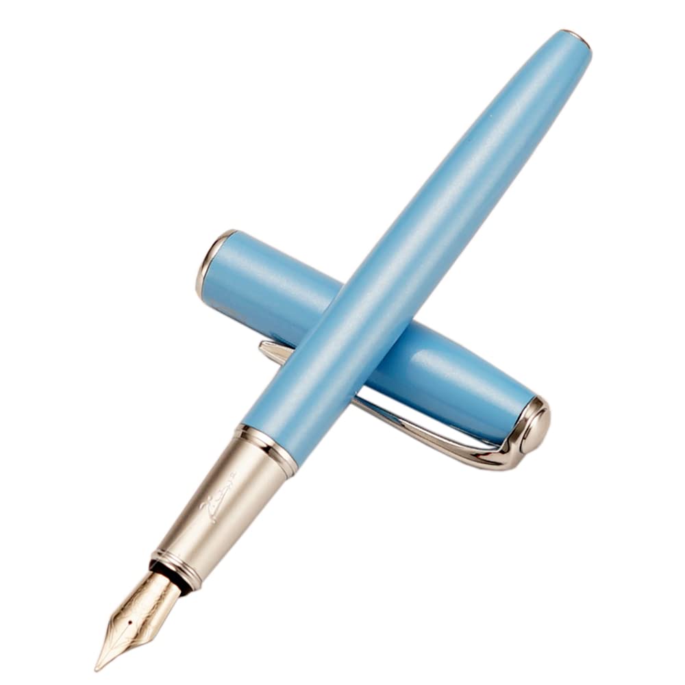 erofa Picasso 916 Sky Blue Fountain Pen with Gift Box Writing Pen Set Medium Nib 0.7mm for Office