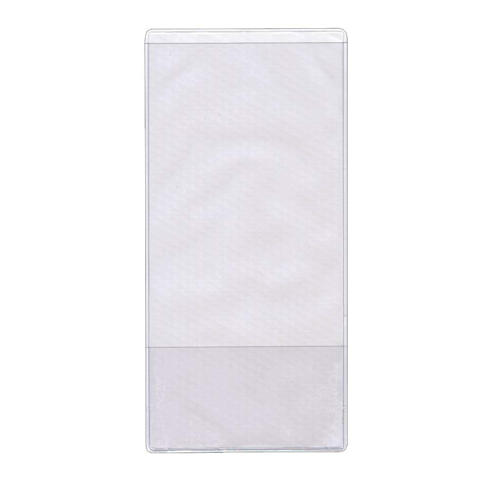 StoreSMART® - Brochure Holder with Business Card Pocket - Clear Vinyl Plastic - 20 Pack - 8 3/4" x