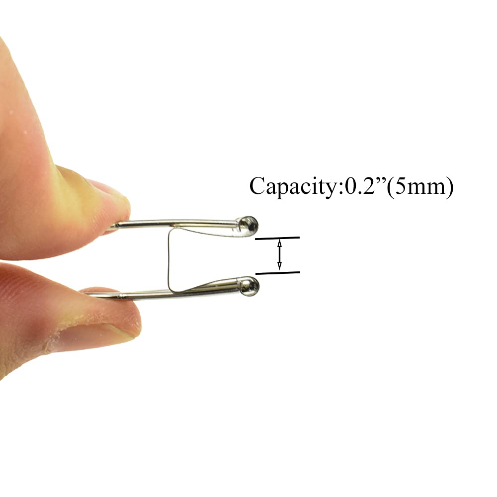 HAHIYO Binder Clips Paper Clamps Spring Steel Sturdy Small 0.75 inches Width 0.2 Inch Capacity No