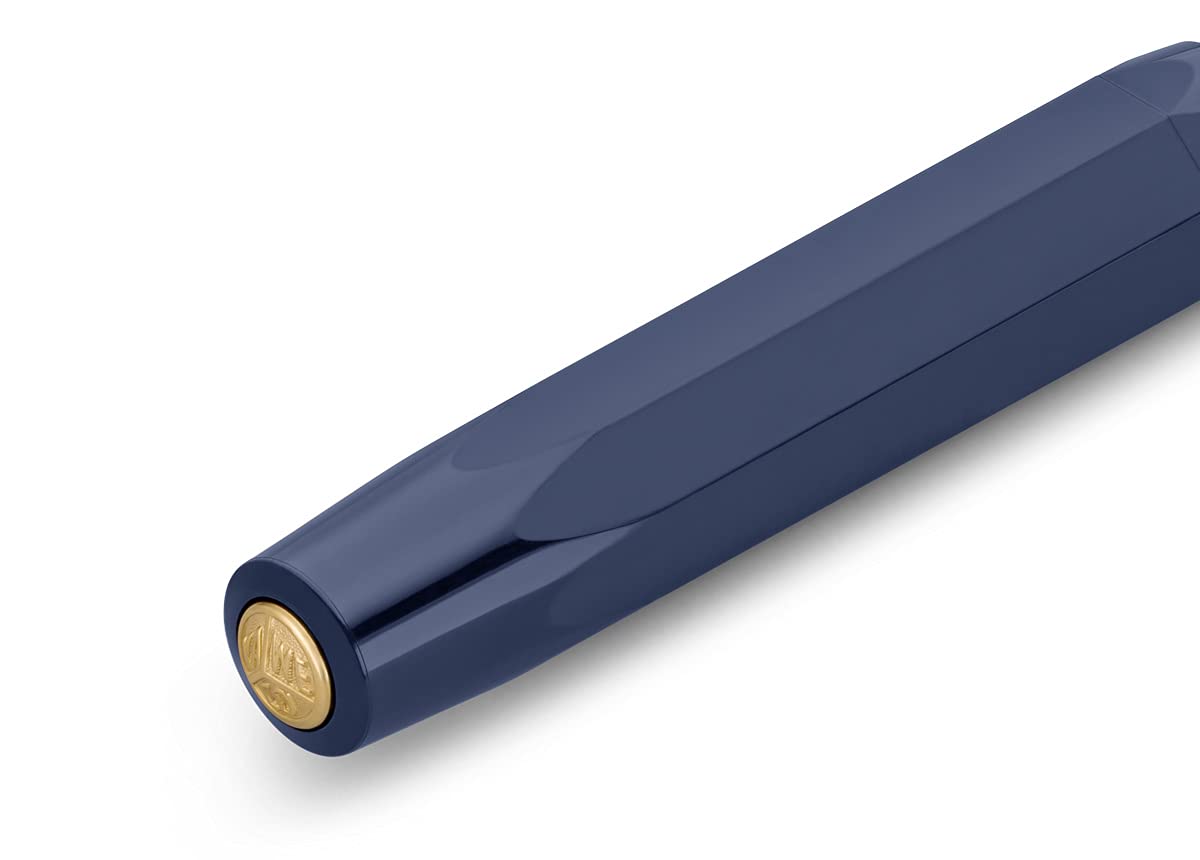 Kaweco CLASSIC SPORT Fountain Pen Navy Blue with 23 Carat Gold-Plated Steel Nib and Iridium Tip for