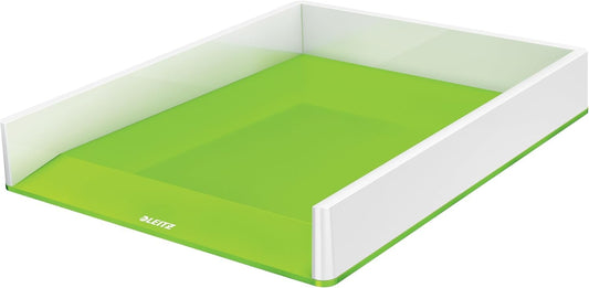 Leitz 53611054 A4 Letter Tray, Wow Range, White/Green