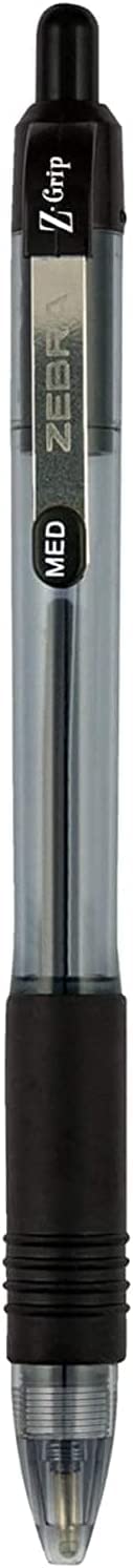 Zebra Pen Z-Grip Retractable Ballpoint Pen, Medium Point 1.0mm, 12 Black & 12 Blue Ink Pens, Bulk