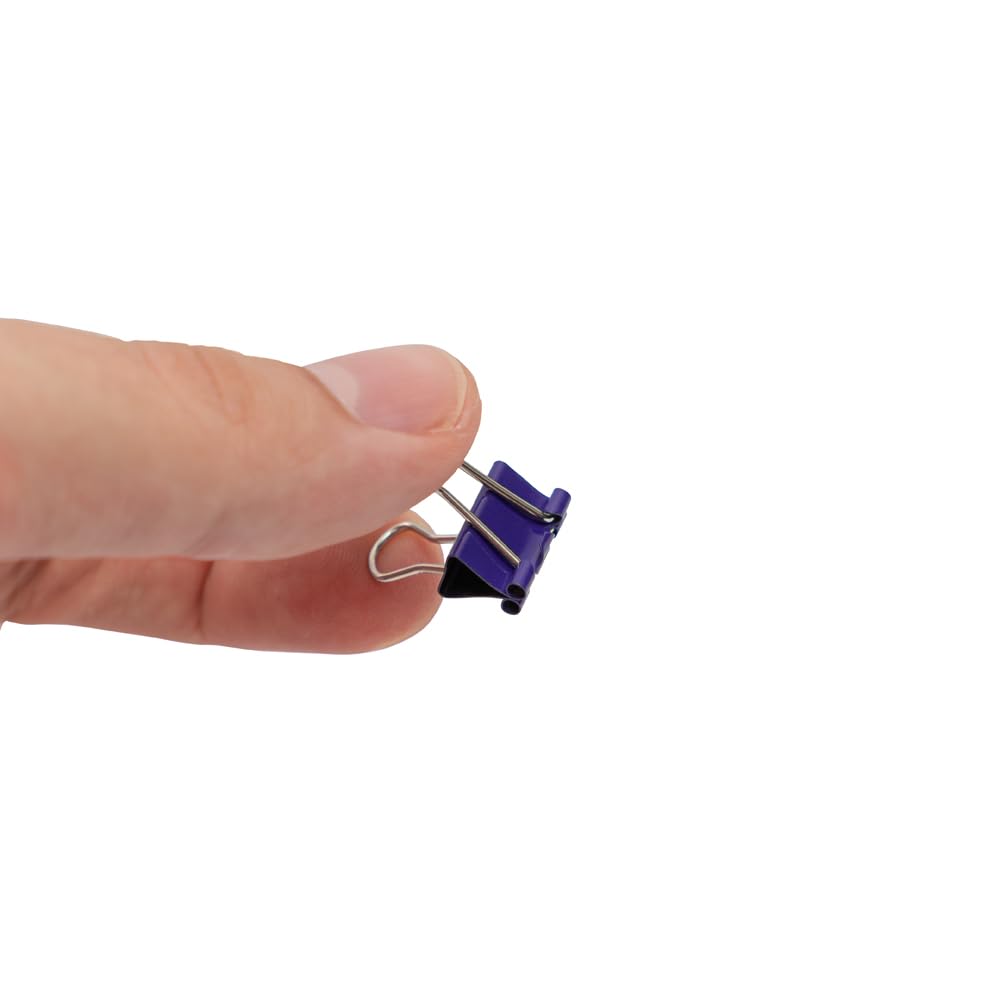 JAM PAPER Colorful Binder Clips - Extra Small - 3/5 Inch (15 mm) - Purple Binderclips - 30/Pack