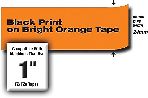 Brother Genuine P-Touch TZE-B51 Tape, 1" (0.94") Wide Standard Laminated Tape, Black on Fluorescent