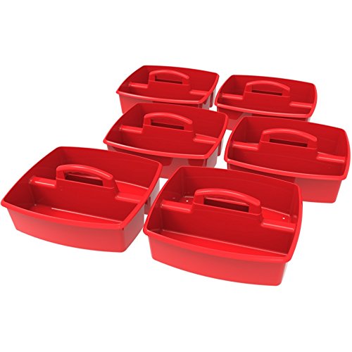 Storex Storex Large Classroom Caddy,13 x 11 x 6.575 Inches, Red, Case of 6 (00954U06C)