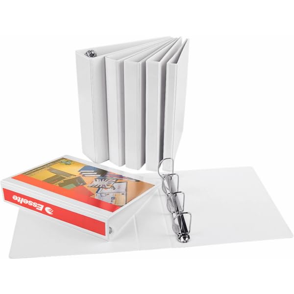 Esselte 49706 Essentials Presentation Binder, PP, 6 cm Ring Diameter, A4, White