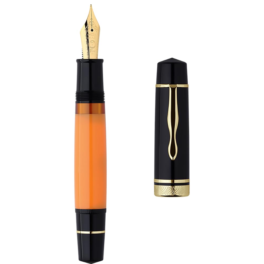 erofa Majohn P139 Piston Fountain Pen Extra Fine Nib with Box, Brass Piston System Large Capacity