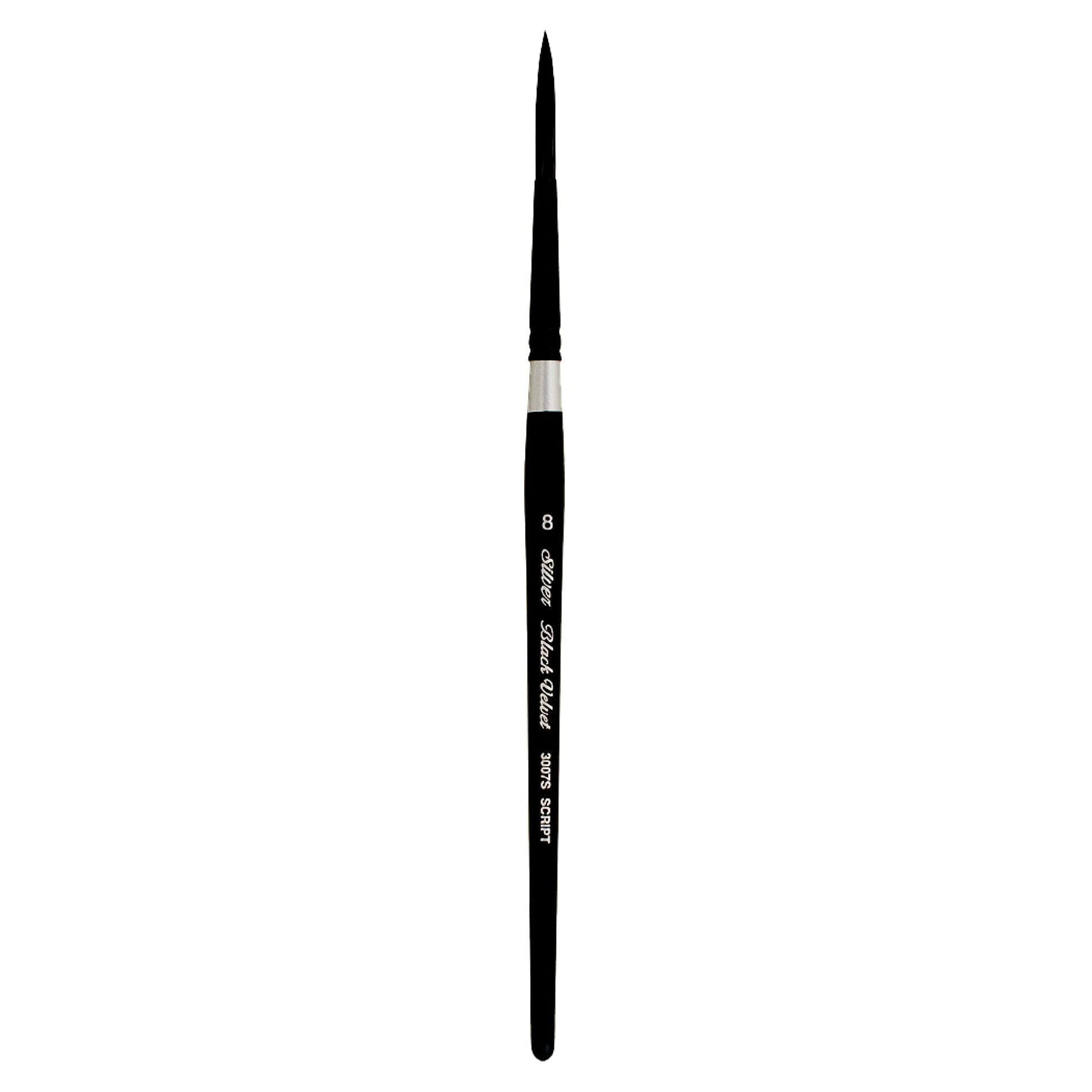 Silver Brush Limited Black Velvet Script Liner Watercolor Brush, Size 8