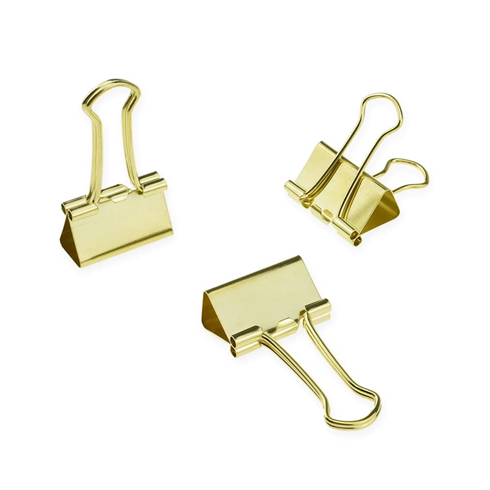 HAHIYO Binder Clips Paper Clamps Spring Steel Sturdy Medium 1.26 inches Width 0.39 Inch Capacity No