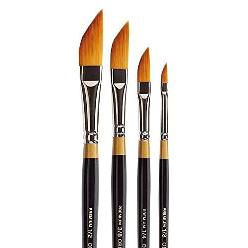 KINGART Premium 4 pc. Original Gold 9800 Series Dagger Striper Artist Brush Set, Synthetic Golden
