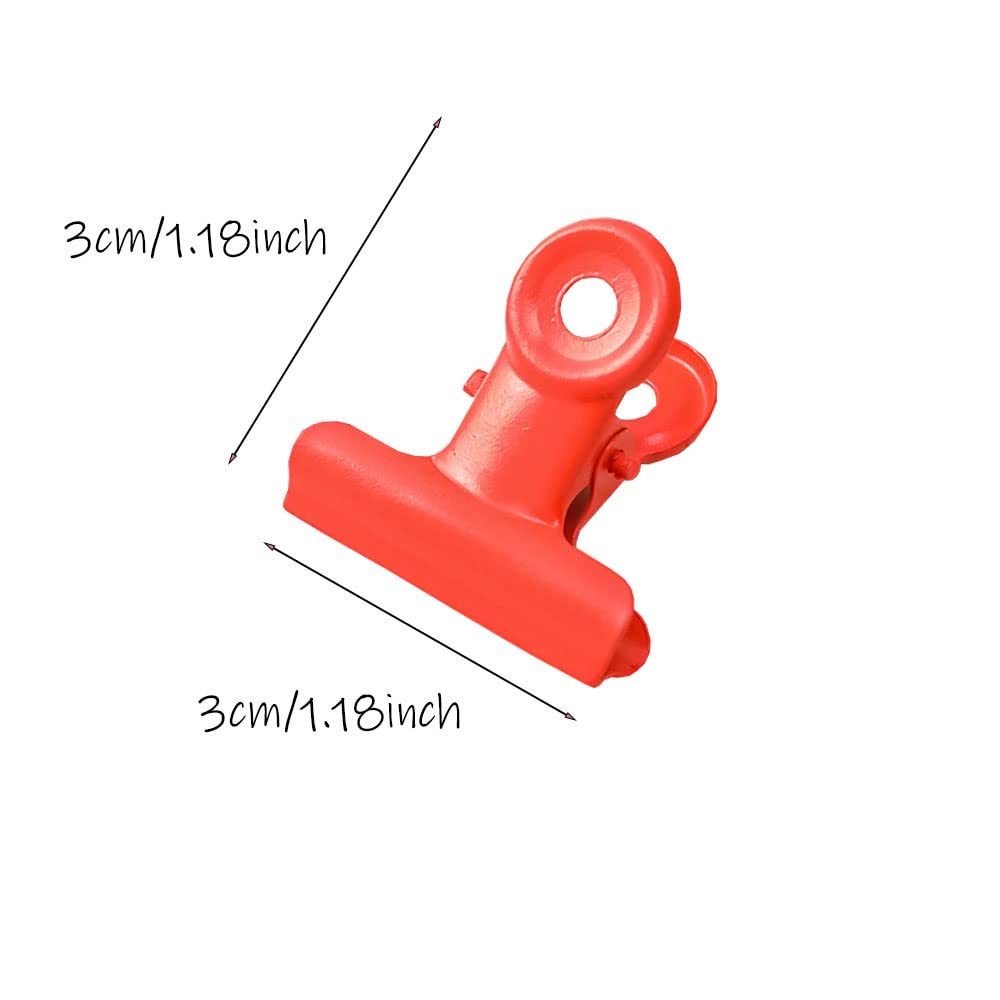 28 Piece 30mm Small Bull Dog Clips, Metal Mini Binder Clips Money Clamps, Colored Hinge Clips, for