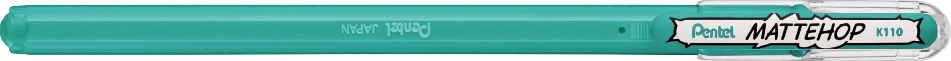 Pentel Mattehop K110V 1.0mm High Density Matte Finish Gel Rollerball Pen - Turquoise (Pack of 12)