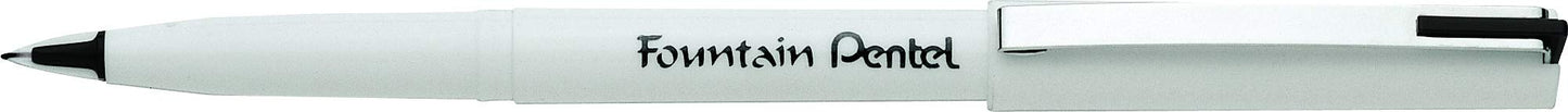 Pentel JM20MB-A Fountain Pen, Black & Gold Marbled Barrel, Black ink (Pack of 12)