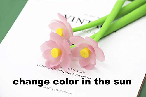 Prosnubl 6Pcs Color Changing Flower Pens Creative Gel Ink Pens for Christmas Teachers Mothers' Day