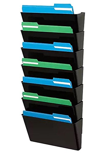 1InTheHome Hanging Wall File Organizer, Wall Mounted File Holder, Letter Size, 7 Pocket