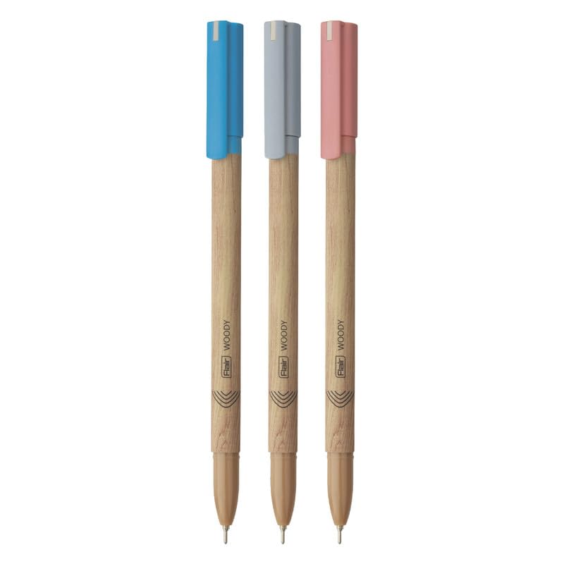 FLAIR Woody Pack Of 50 Ball Pens|Multicolor