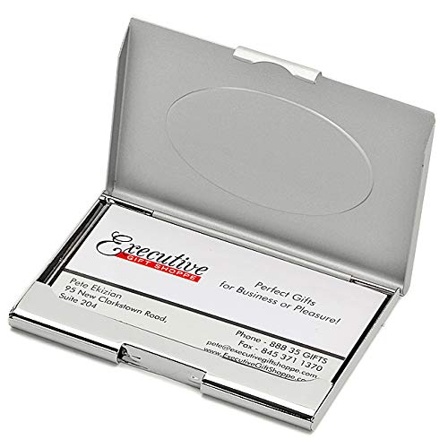Executive Gift Shoppe | Custom Engraved Two Tone Business Card Holder for Men and Women
