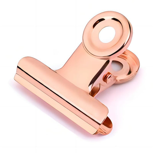 Coideal Bulldog Paper Clips Rose Gold, 20 Pcs 2 Inch Large Metal Binder Hinge Clip for Office, Food