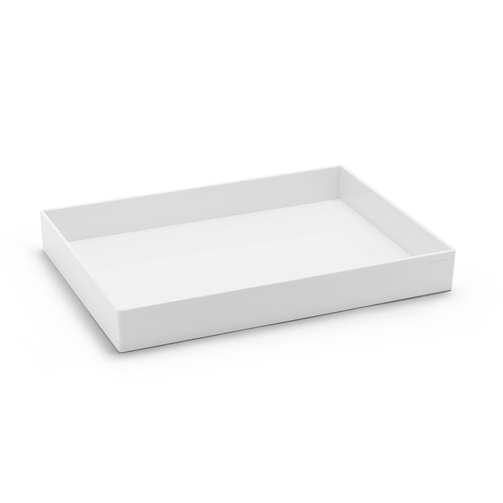 Poppin Large Accessory Tray, White, Rectangular