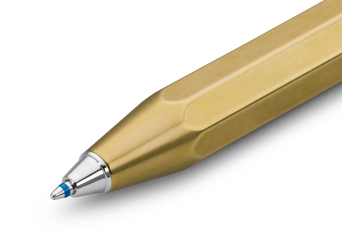 Kaweco BRASS SPORT Ball Pen I Retractable Ballpoint Pen with Standard D1 Refills in a nostalgic Tin