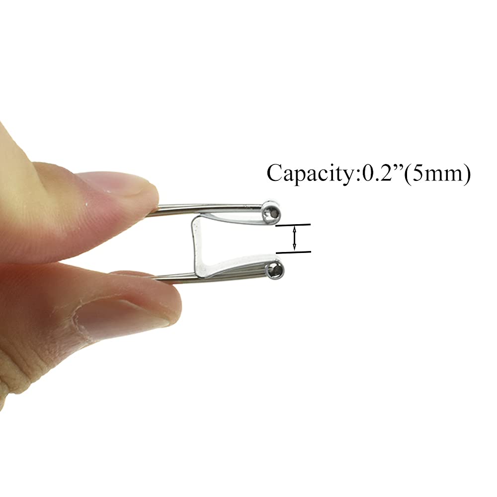 HAHIYO Binder Clips Paper Clamps Spring Steel Sturdy Small 0.75 inches Width 0.2 Inch Capacity No