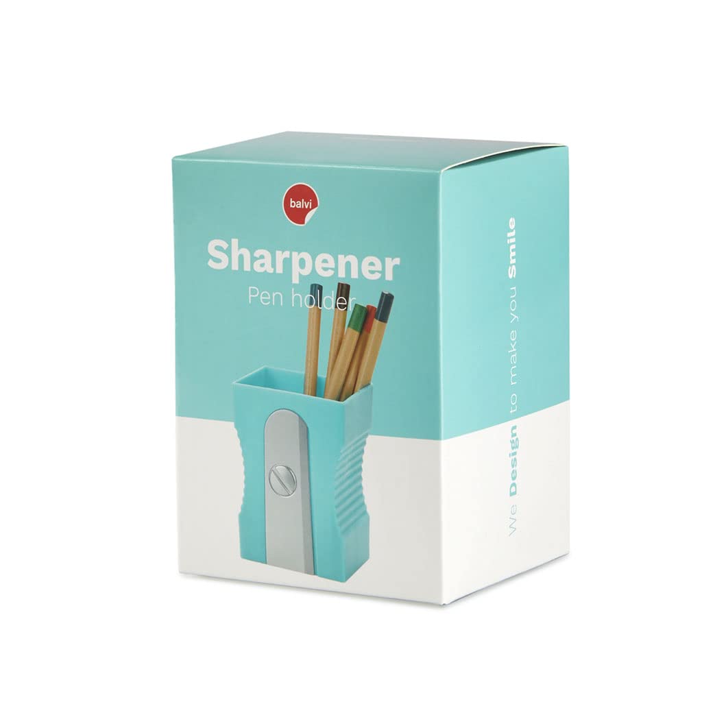 Balvi Sharpener Turquoise Pencil Pot Creative Fun Tail Shaped Pencil Pot