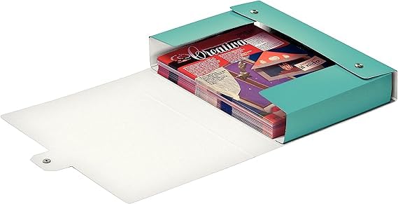 Leitz Press Stud Closure Box File,Plastic-Coated, 25 x 35 cm Dorso 10 cm Aquamarine