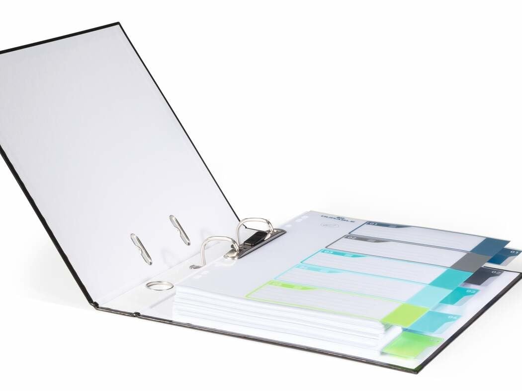 Durable Index Set 1-5 A4+, Portrait, Multicoloured Tabs, Made from PP