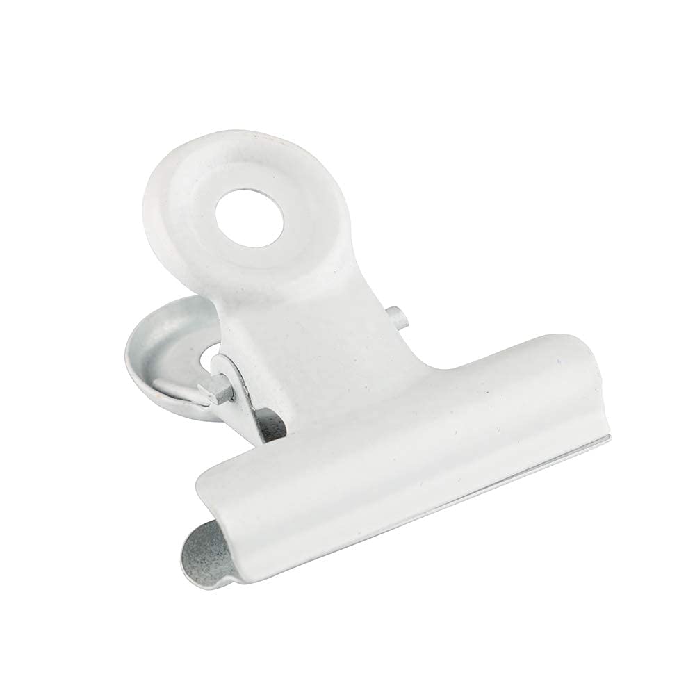 JAM PAPER Metal Bulldog Clips - Medium - 31mm - White - 15/Pack