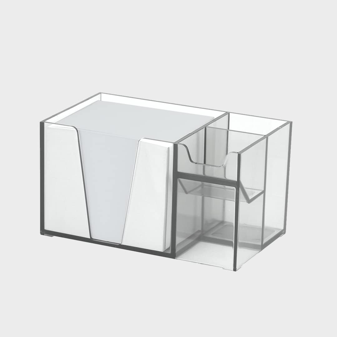 Acrimet Desktop Organizer Pencil, Pen, Paper, Clip, Caddy Holder (Plastic) (White Paper Included)