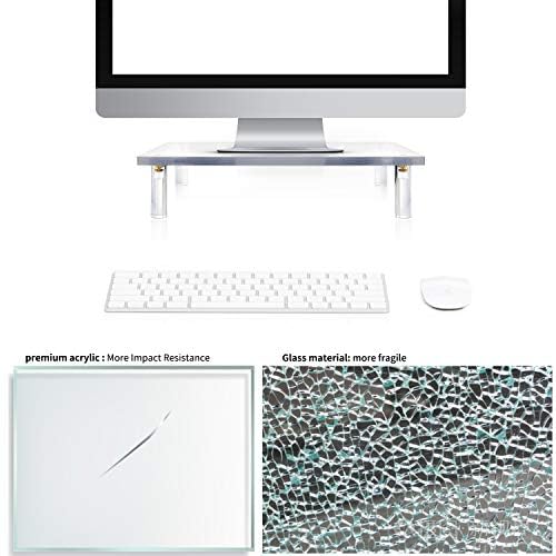 YestBuy Acrylic Monitor Stand Riser, Clear Computer Stand for Laptop, iMac, Pc, Printer, Desktop