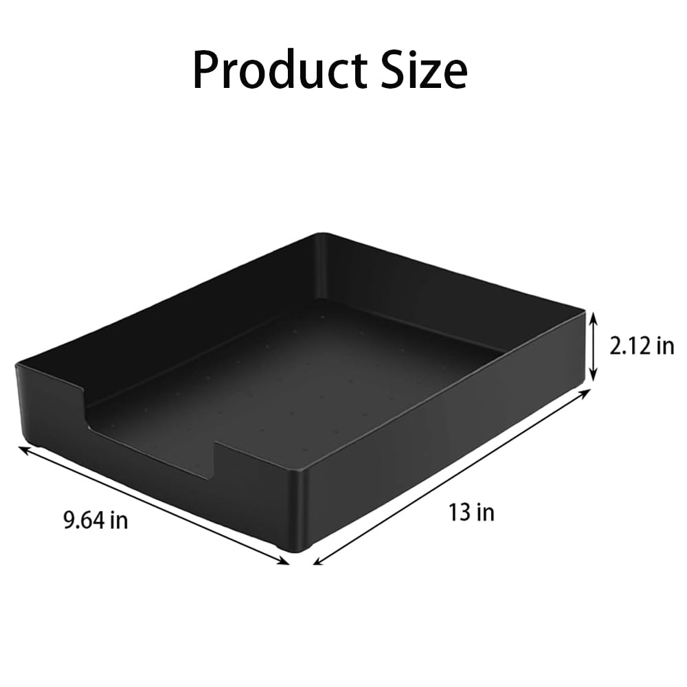 RHONZHAO Stackable Letter Tray, 2 Pack Black, Desk Organizer