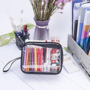 Lermende Toiletry Bag 2 Pack,Big Capacity Marker Bag For Kids Girl,Clear Pencil Pouch Marker Case