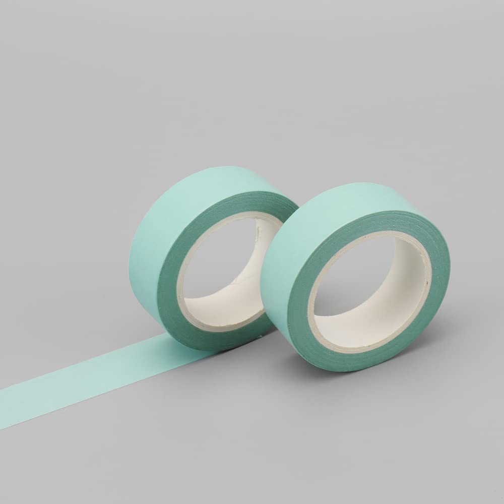 NatSumeBasics 2 Mint Green Washi Tapes Solid Masking Tape