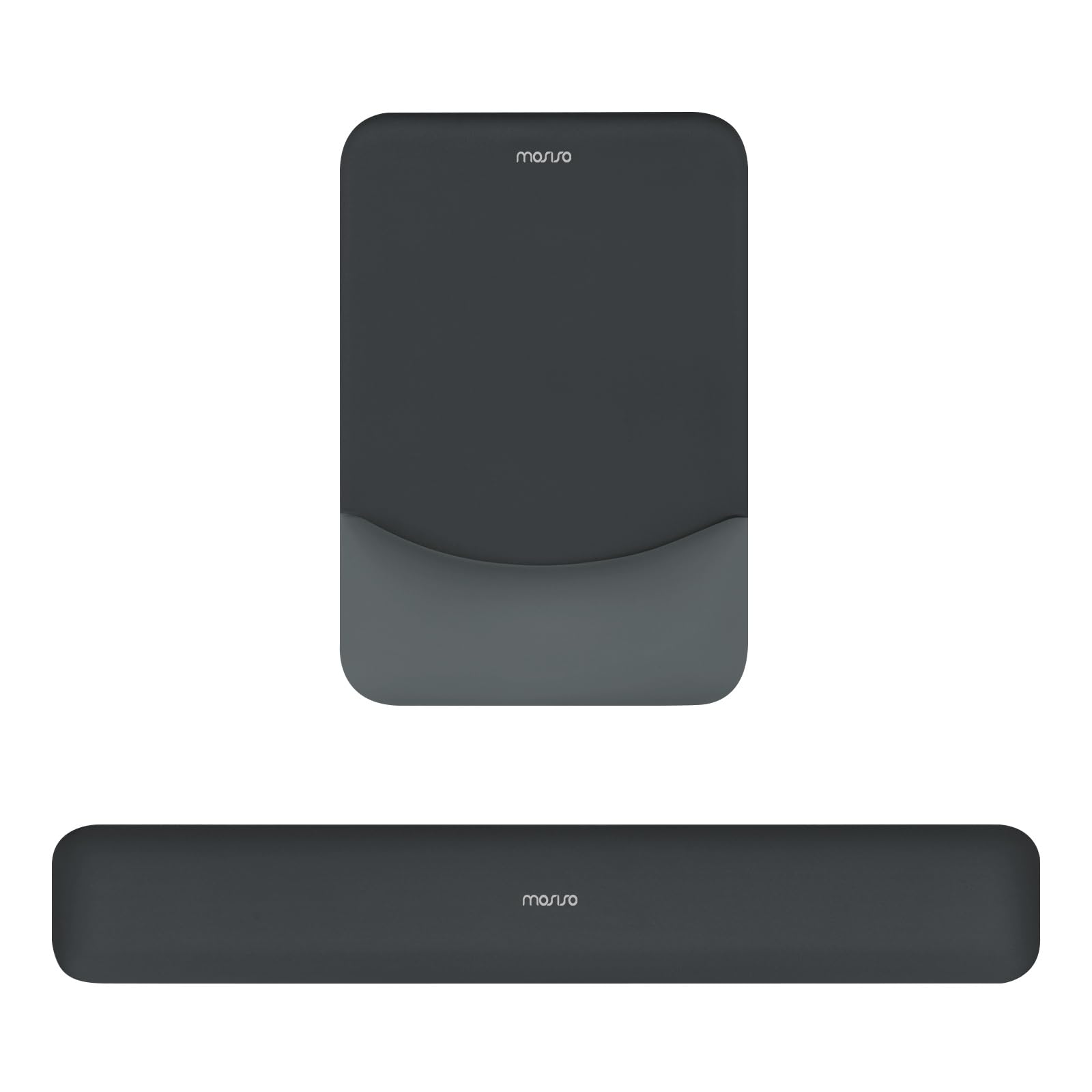 MOSISO Wrist Rest Support Mouse Pad & Keyboard Set, Slate Gray