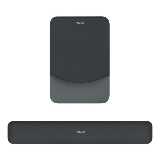 MOSISO Wrist Rest Support Mouse Pad & Keyboard Set, Slate Gray