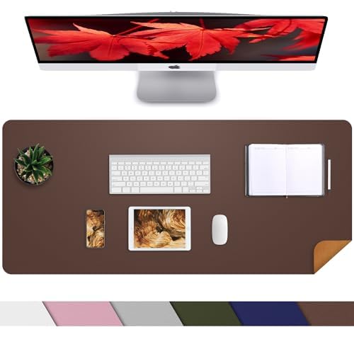 AFIING Cork Desk Mat 31.5" x 17", Coffee,Desk pad Protector