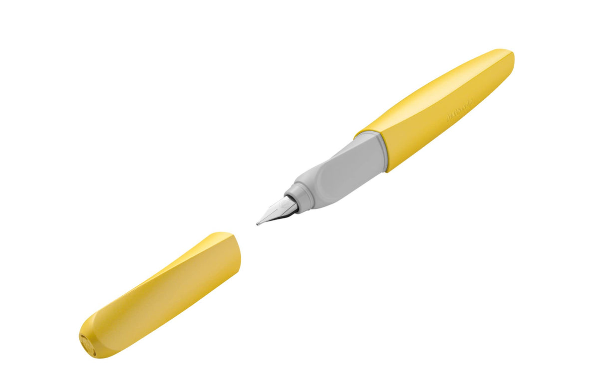 Pelikan Twist Fountain Pen with 2 Ink Cartridges, Medium Nib, Bright Sunshine, Blister Card (820219)