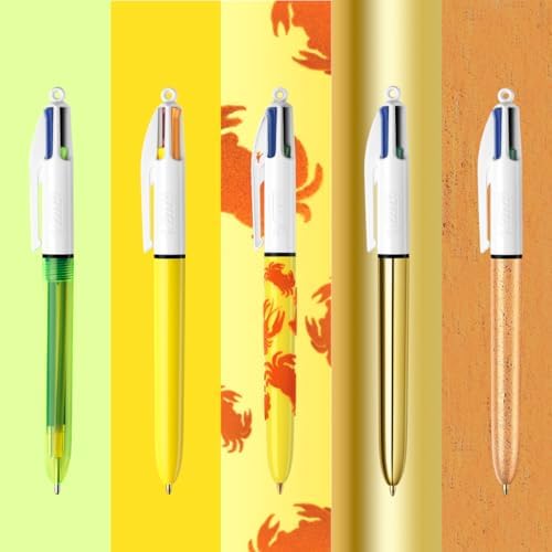 BIC 4 Colours Special Collection of 15 Ball Pens Medium Points (1.00 mm) and Wide Point (1.6 mm)