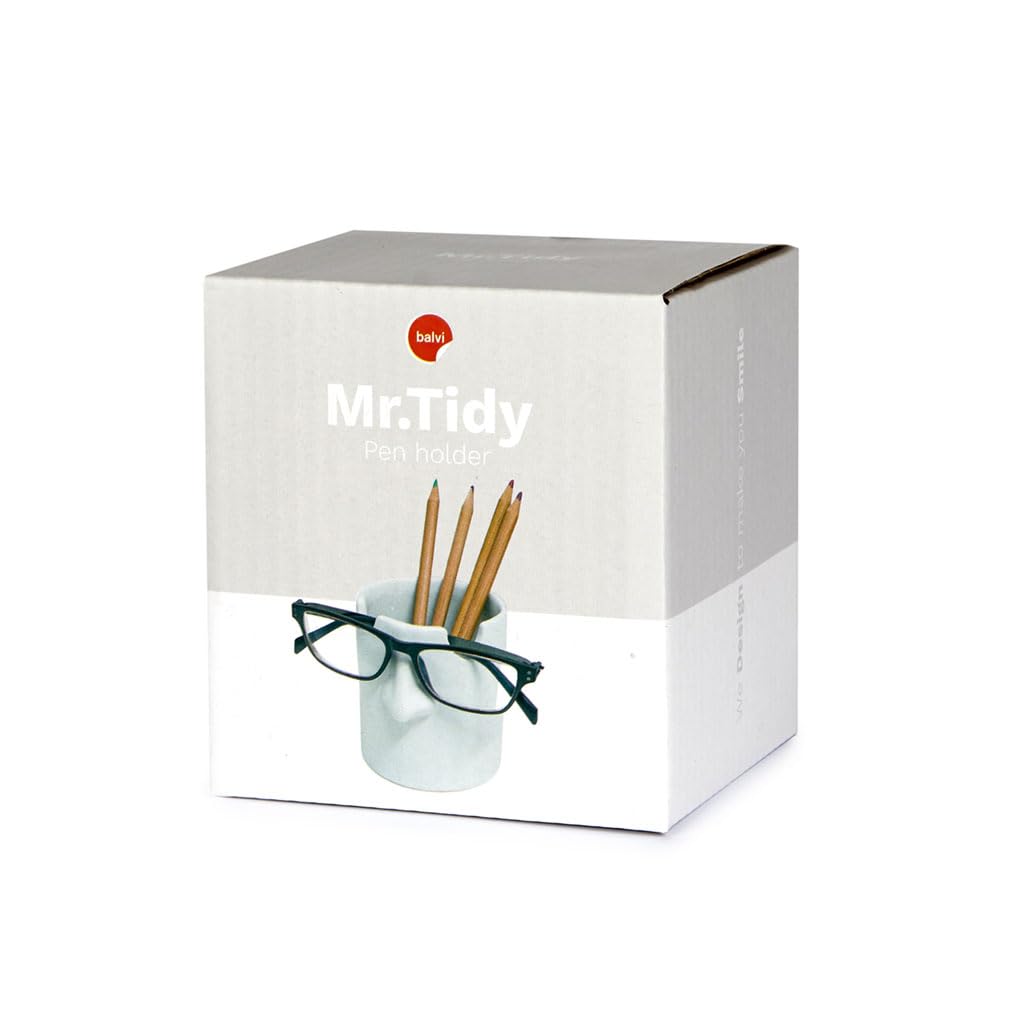 Balvi Mr Tidy Pencil Holder & Glasses Holder White Colour Keep Your Glasses Stored in Your Home