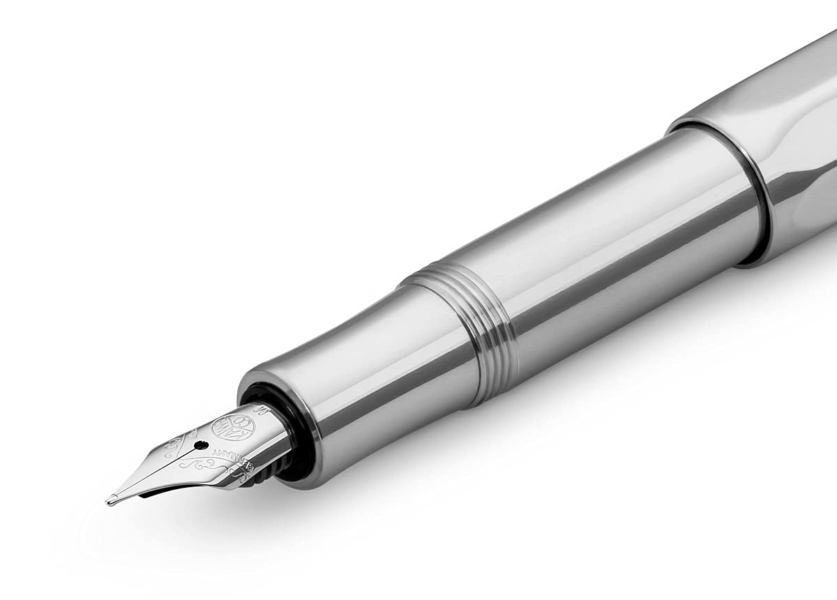 Kaweco AL SPORT Fountain Pen Raw I Premium Metal Pen for Ink Cartridges 13 cm I Nib: M (Medium)